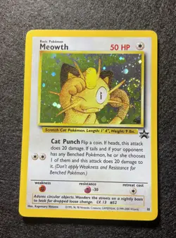 Meowth Holo SWIRL - Black Star Promo #10 - Rare Pokemon WOTC 1999 - NM / MINT - Image 4