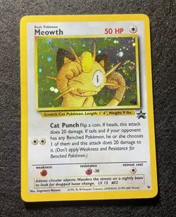 Meowth Holo SWIRL - Black Star Promo #10 - Rare Pokemon WOTC 1999 - NM / MINT - Image 5