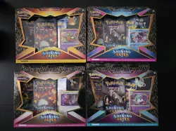 Pokemon TCG Shining Fates Mad Party Pin Collection 4 Box Lot Booster - Image 1