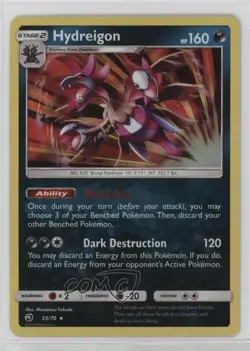 Hydreigon Holo Pokemon Sun & Moon Dragon Majesty #33 - Image 1