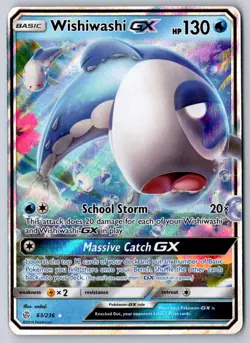 Wishiwashi GX 63/236 Holo GX Rare Cosmic Eclipse Pokemon Holo Near Mint - Image 1