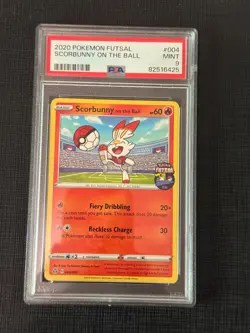 Scorbunny on the Ball 004/005 | Futsal | PSA 9 | Pokemon - Image 1