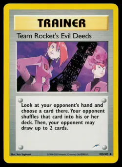 Team Rocket's Evil Deeds 103/105 UC Neo Destiny Pokemon LP - Image 1