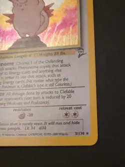Pokemon TCG Clefable Holo Rare Card Base Set 2, 5/130 - Image 3