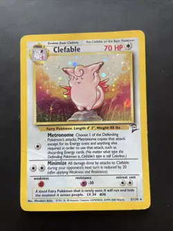 Pokemon TCG Clefable Base Set 2 Holo Unlimited Rare Card 5/130 - Image 1