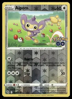 Pokemon Cards Aipom 056/078 Reverse Holo Pokemon GO Common NM *3 - Image 1