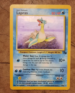 Pokemon Card Fossil Set 10/62 Lapras Rare Holo - Original WOTC - VG / LP+ - Image 1