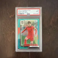 2022-23 DonRuss Fifa Heung-Min Son Optic-Teal Mojo 09/49 PSA 9 - Image 1