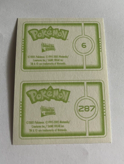 STICKER POKEMON HOLO FOIL N°06 CHARIZARD N°287 SLAKOTH MERLIN TOPPS SERIE 2005 - Image 2