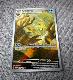 Pokemon TCG Omanyte 180/165 Scarlet & Violet 151 IR Full Art Holo EN 2023 - Image 1