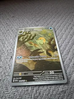 Pokemon TCG Omanyte 180/165 Scarlet & Violet 151 IR Full Art Holo EN 2023 - Image 2