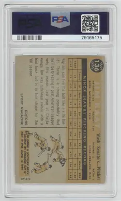Venezuelan Topps 1960 Jim Kaat #136 RC Venezuela PSA 5 Venezeula Top Pop - Image 2