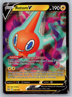 Pokemon Card Rotom V 058/196 Lost Origin Near Mint - Image 1