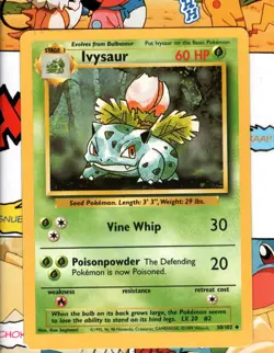 Pokemon TCG Ivysaur 30/102 - Base Set Unlimited Uncommon LP - Image 1