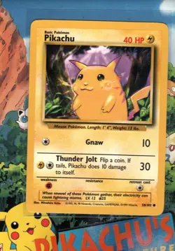 Pokemon TCG Pikachu 58/102 Base Set LP - Image 1