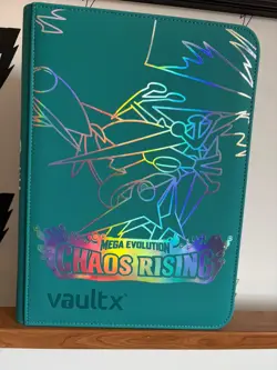 Vault X - 9 Pocket eXo-Tec Zip Binder Folder - Teal Pokemon Chaos Rising Holo - Image 1