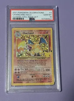 PSA 10 Charizard Celebrations Classic 4/102 Holo Base Set Pokemon Card 2021 - Image 1