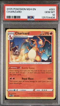 Pokemon M24 EN-MCDONALD's 2025 Collection #001 Charizard Trading Card PSA 10 - Image 1