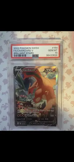 2022 Pokemon SWSH FA/Charizard v Brilliant Stars #154 PSA Gem Mint 10 - Image 1
