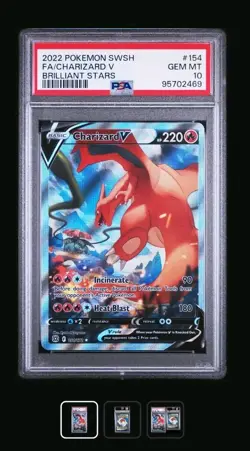 2022 Pokemon SWSH Charizard V Brilliant Stars PSA 10 #154 - Image 1