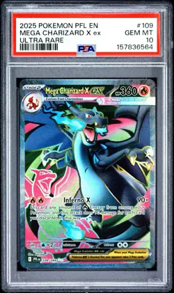 Pokemon Mega Charizard X ex Me02 Phantasmal Flames EN Holo UR 109/094 PSA 10 - Image 1