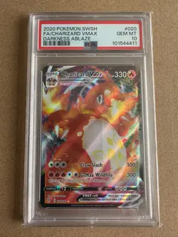 Pokemon TCG Charizard VMAX 020/189 Darkness Ablaze Holo Full Art PSA 10 - Image 1