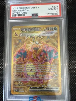Pokemon TCG Charizard EX Sv03: Obsidian Flames Hyper Rare Card 228/197 PSA 10 - Image 1