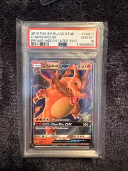 Pokemon Charizard GX Hidden Fates Black Star Promo Holo #SM211 PSA 10 - Image 1