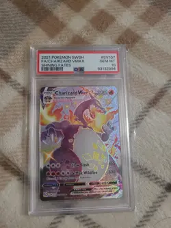 2021 Pokemon SWSH FA/Charizard VMAX Shining Fates #SV107 PSA 10 - Image 1