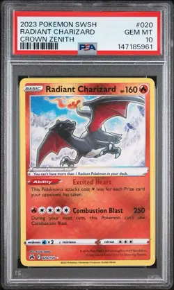 PSA 10 Radiant Charizard 020/159 Crown Zenith Gem Mint Pokemon Card - Image 1