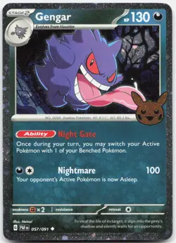 Gengar (Cosmos Holo) 057/091 Holo Trick or Trade BOOster 2024 Pokemon NM - Image 1