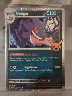 Gengar (Cosmos Holo) 057/091 Holo Trick or Trade 2024 PAF Pokemon NM - Image 1