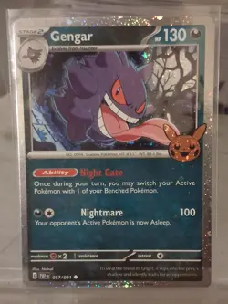 Gengar (Cosmos Holo) 057/091 Holo Trick or Trade 2024 PAF Pokemon NM - Image 3