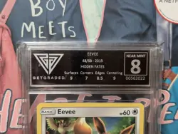 Eevee 48/68 Hidden Fates Pokemon Card - GetGraded Near Mint 8 - Image 5
