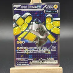 Pokemon Iron Hands EX TCG Full Art Holo Ultra Rare Card 223/182 Paradox Rift NM - Image 2