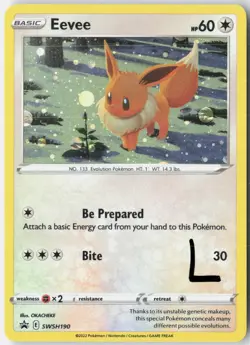 Eevee SWSH190 Holo Promo Sword & Shield Promo Pokemon Lightly Played - Image 1