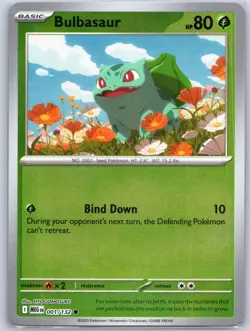 Bulbasaur 001/132 RevHolo Near Mint ME01: Mega Evolution Pokemon Shipnow - Image 1