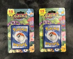 2 Vintage Pokemon 2012 MJ Holding Company 15 Card Plus Promo Packs Lot - Sealed - Image 1