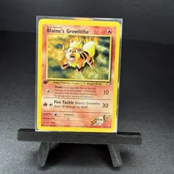 Blaine's Growlithe 1st Edition 35/132 LP Gym Heroes Regular Uncommon Pokemon TCG - Image 2