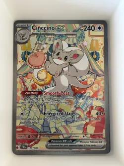 Cinccino ex 119/086 Special Illustration Rare ME04: Chaos Rising Pokemon NM - Image 1