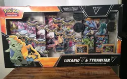 Pokemon Lucario V & Tyranitar V Heavy Hitters Premium Collection Box 14 Boosters - Image 1