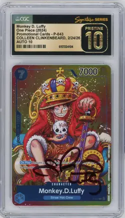 CGC Pristine 10 Auto 10 C. Clinkenbeard Monkey.D.Luffy Convention Promo 24 P-043 - Image 1