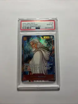 2024 ONE PIECE TCG OP08-18 SEC ALT ART PSA 10 SILVERS RALEIGH - Image 1
