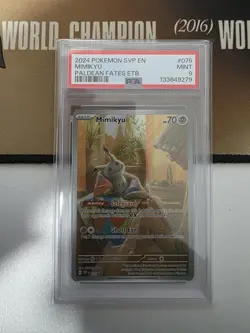 2024 Pokemon Paldean Fates ETB MIMIKYU 075 Black Star Promo PSA 9 - Image 1