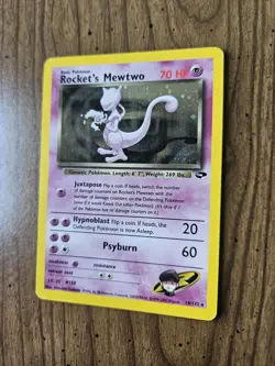 Rocket's Mewtwo 14/132 Gym Challenge Unlimited Holo Rare MP - Image 4