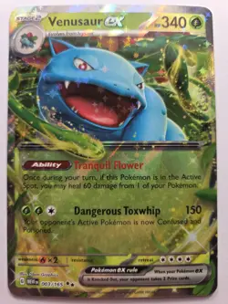 Venusaur ex - 003/165 MEW SV: Scarlet & Violet 151 Double Rare Holo NM Pokemon T - Image 1