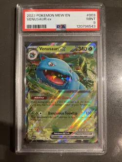 Pokemon TCG Scarlet Violet 151 Venusaur EX 003/165 MEW EN Double Rare PSA 9 Mint - Image 1
