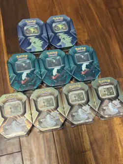Pokemon TCG - Triple Whammy Collector Sealed Tins x9 (Complete Set) - Image 2