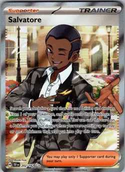 Salvatore 202/162 Ultra Rare Temporal Forces Pokemon Holo Near Mint - Image 1