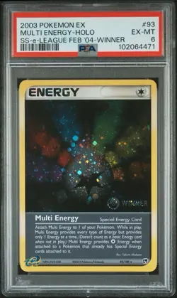 2003 Pokemon EX Sandstorm 93 Multi Energy Winner Holo PSA 6 EX-MT - Image 1
